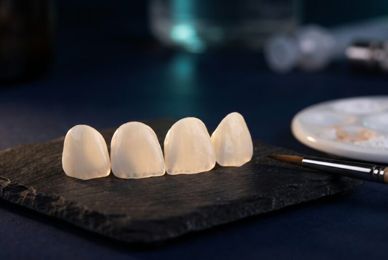 Facettes en céramique posées au laboratoire de prothèse